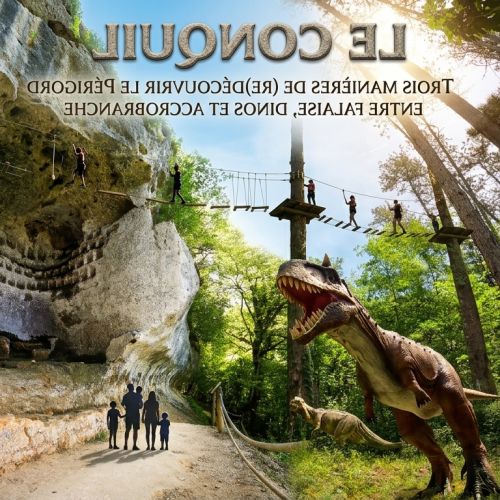 Le Conquil: three ways to (re)discover Périgord among cliffs, dinosaurs, and treetop adventures.