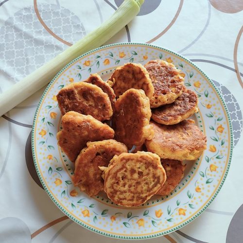 Leek fritters: an easy recipe