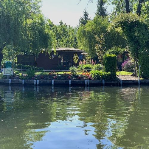 The Hortillonnages of Amiens: gardens floating on water.