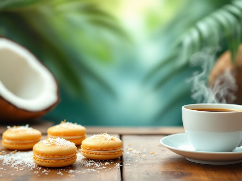 Easy and Quick Coconut Macarons