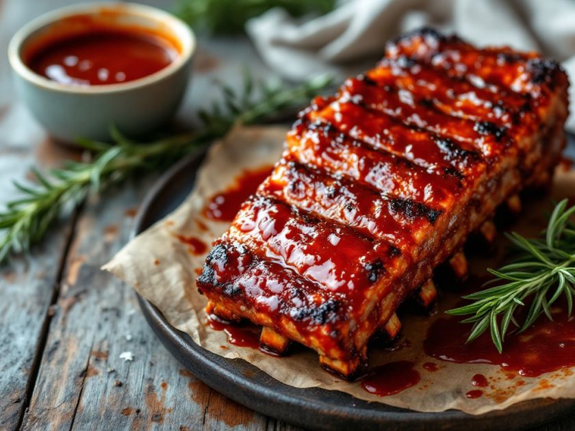 Grilled Pork Ribs with Homemade Barbecue Sauce