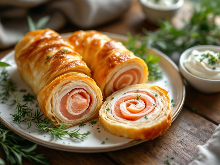 Smoked Salmon Puff Pastry Rolls: A Quick and Tasty Appetizer