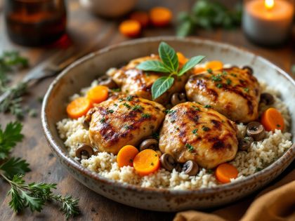 Savory Chicken Cuisines with Mushrooms and Mustard