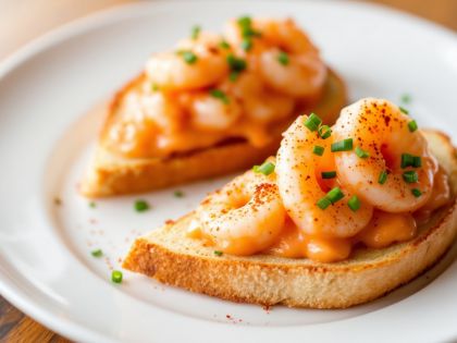 Brioche Toasts with Shrimp and Homemade Cocktail Sauce