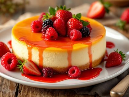 Delicious Cheese Cake with Saint-Moret and Ginger