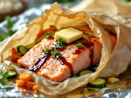 Salmon in Parchment with Fresh Vegetables