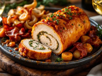 Savory Guinea Fowl Roast with Old-Fashioned Mustard