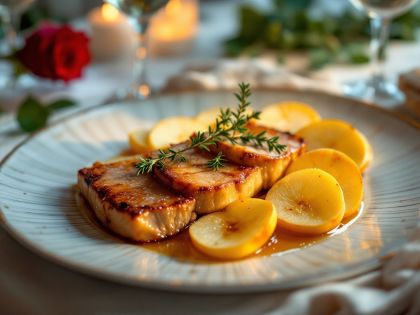 Pan-Seared Duck Foie Gras with Apples: A Gourmet Starter