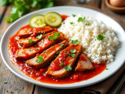 Pork Tongue in Tomato Sauce and Gherkins